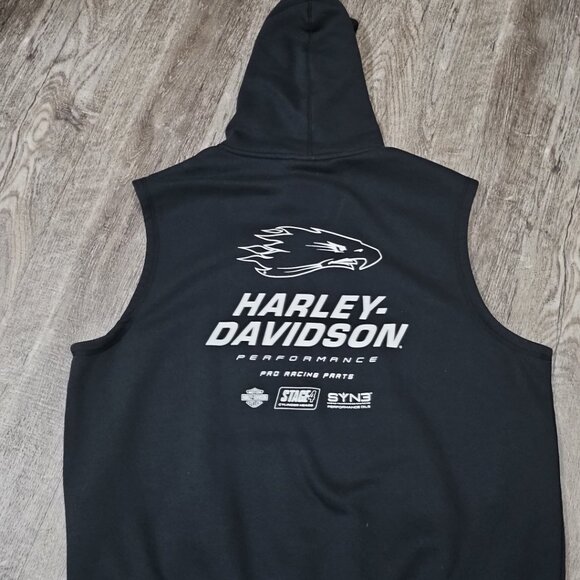 Harley Davidson Screamin Eagle Sleeveless Hoodie - Picture 2 of 3